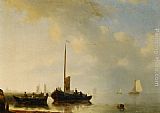 Sailing vessels off the Dutch coast by Antonie Waldorp